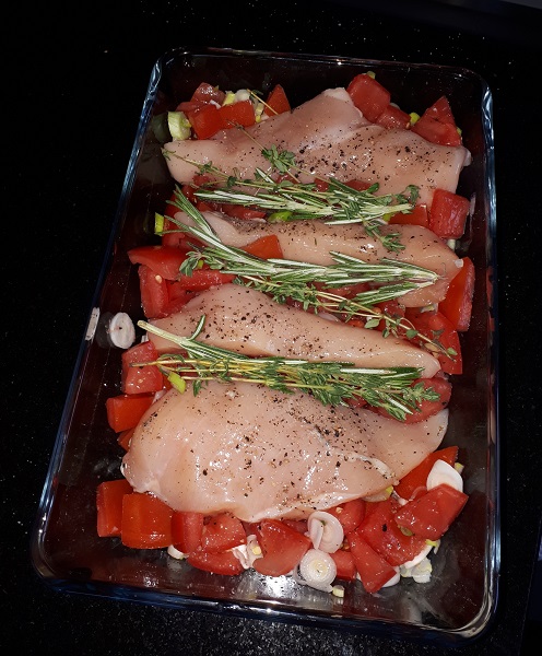 Poulet à la tomate au&nbsp;four